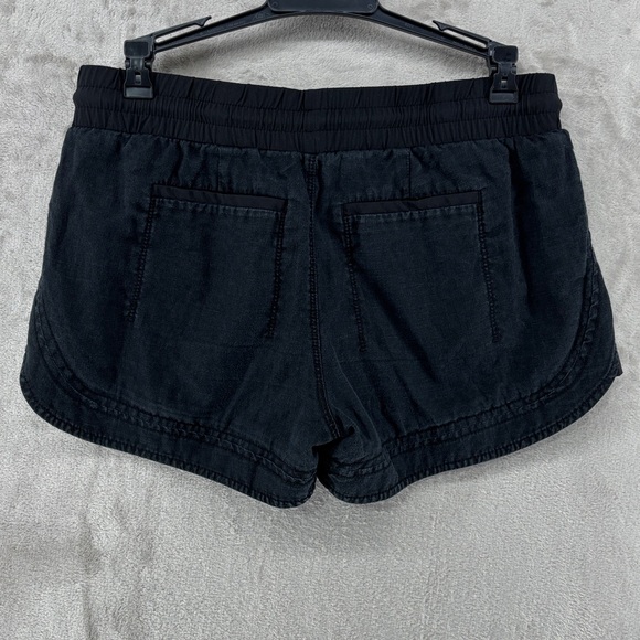 Athleta Beachside Bali Pull On Black Linen Shorts Size 2 - Picture 2 of 7